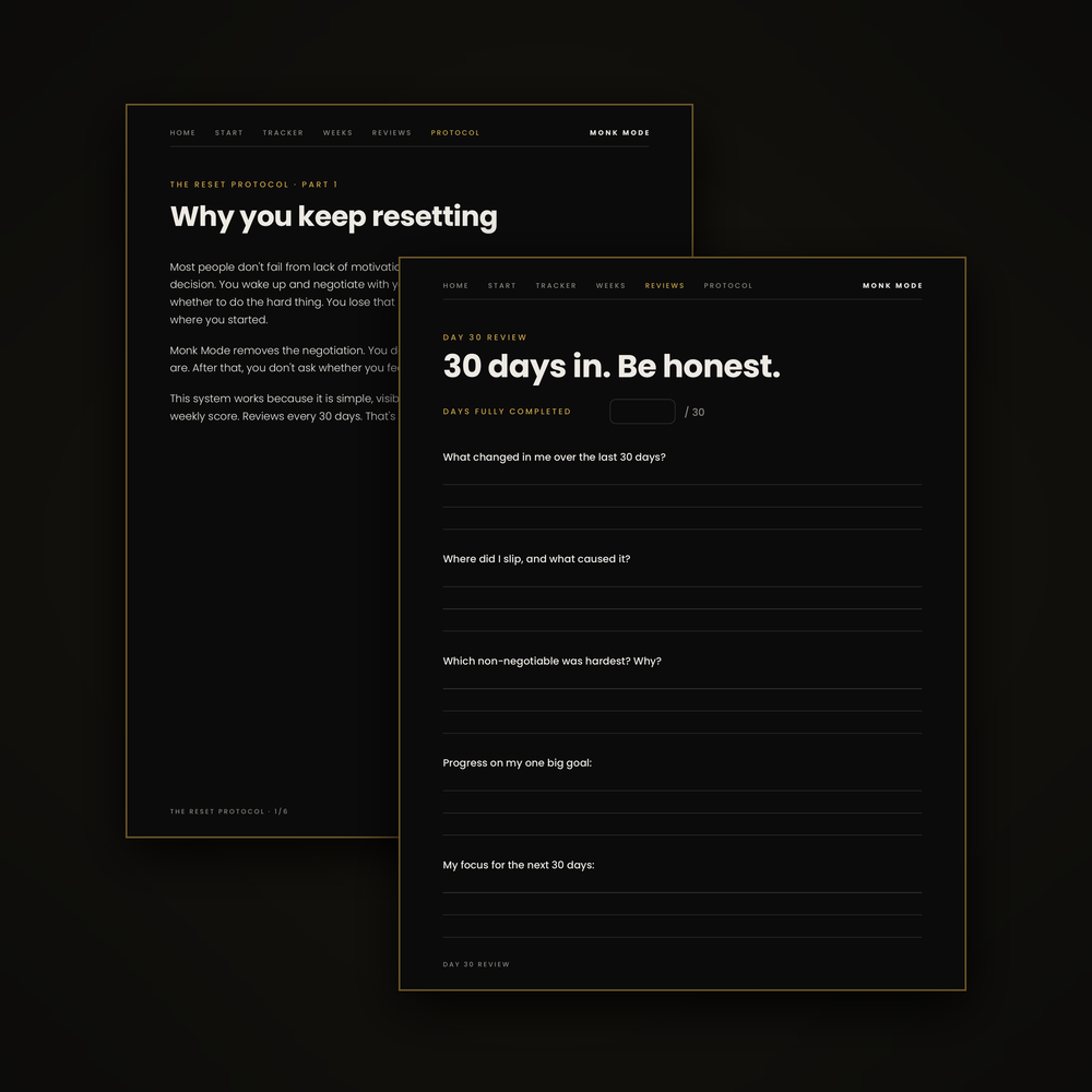 The Reset Protocol and the Day 30 review