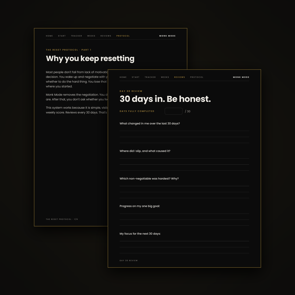 The Reset Protocol and the Day 30 review