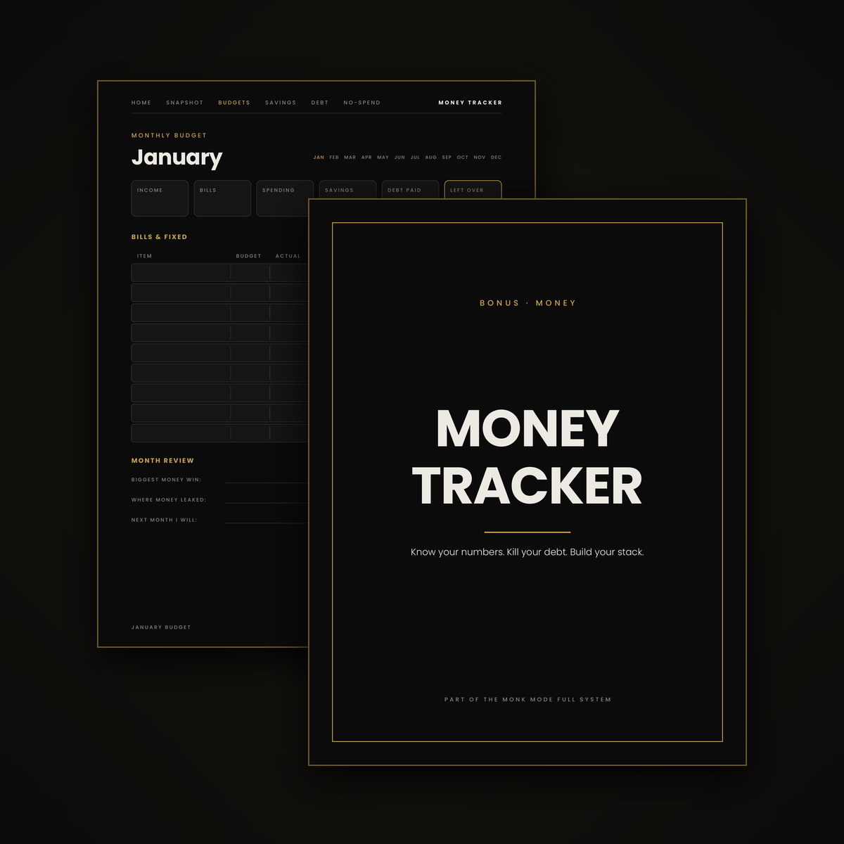 Money Tracker pages